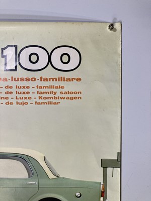 Lot 215 - AUTOMOBILES / ADVERTISING POSTER - ORIGINAL ITALIAN FIAT 1100 POSTER. ﻿