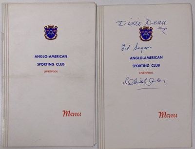 Lot 31 - EVERTON INTEREST - DIXIE DEAN & MORE SIGNED SPORTING CLUB DINNER MENU.