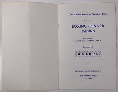 Lot 31 - EVERTON INTEREST - DIXIE DEAN & MORE SIGNED SPORTING CLUB DINNER MENU.