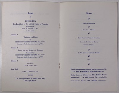 Lot 31 - EVERTON INTEREST - DIXIE DEAN & MORE SIGNED SPORTING CLUB DINNER MENU.