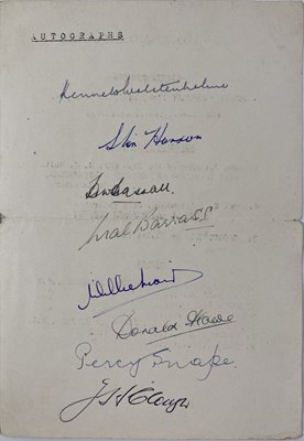 Lot 2040323 - SIGNED 1954 SOUVENIR PROGRAMME (MALCOLM BARRASS, HAROLD HASELL, WILLIE MOIR, KENNETH WOLSTENHOLME).