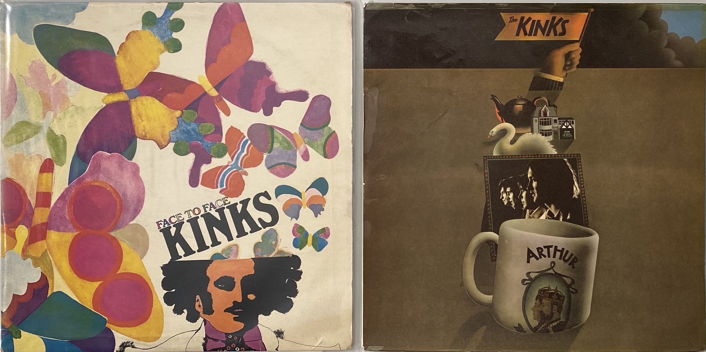 Lot 211 - THE KINKS - ARTHUR/FACE TO FACE LPs