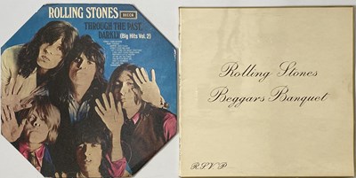 Lot 230 - THE ROLLING STONES - BEGGARS BANQUET/THROUGH THE PAST DARKLY LPs (ORIGINAL UK STEREO COPIES)