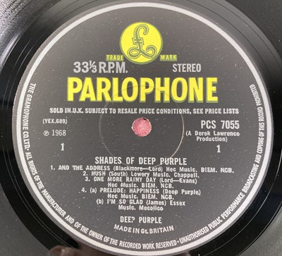 Lot 231 - DEEP PURPLE - SHADES OF DEEP PURPLE LP (ORIGINAL UK COPY - PARLOPHONE PCS 7055 'FACTORY SAMPLE' STICKERED))