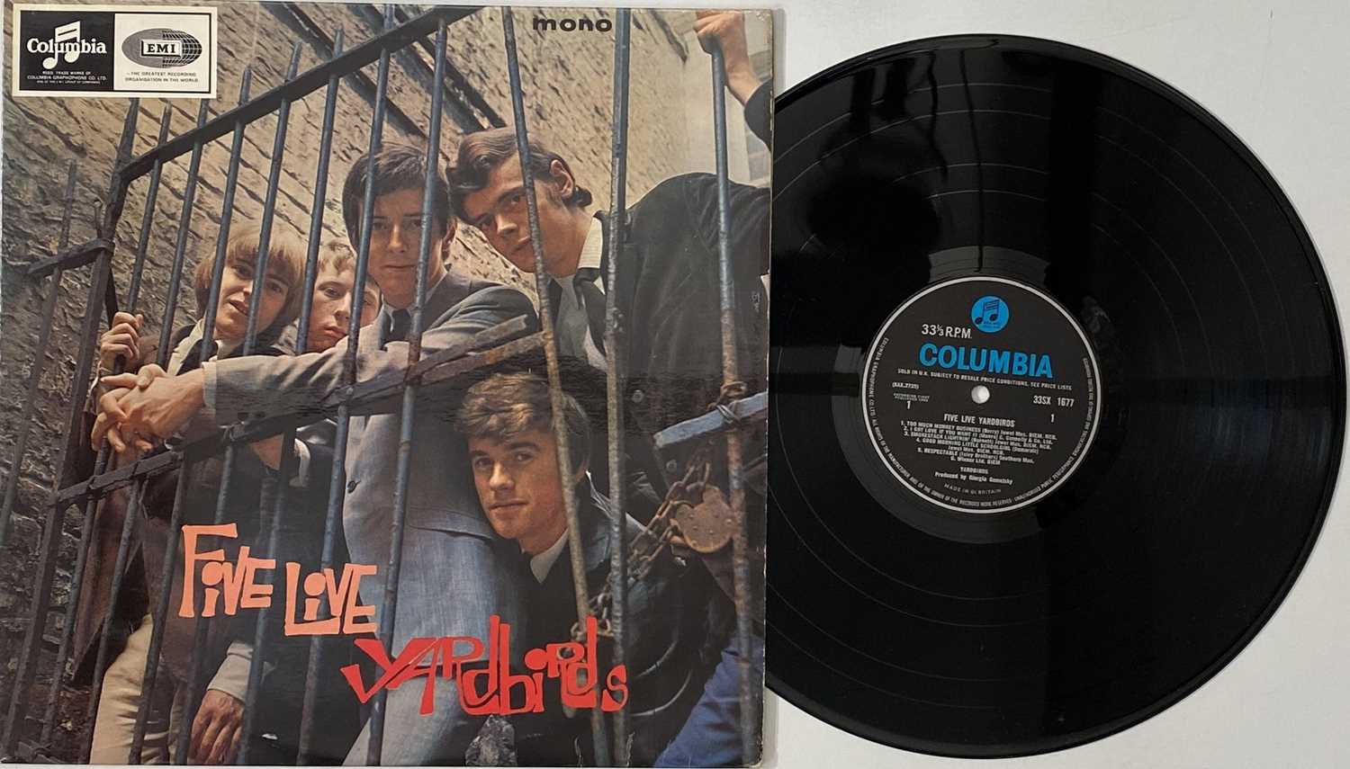 Lot 232 - YARDBIRDS - FIVE LIVE YARDBIRDS LP (ORIGINAL UK MONO COPY - COLUMBIA 33SX 1677 - 'FACTORY SAMPLE' STICKERED)