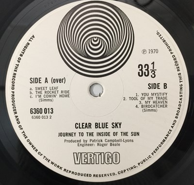 Lot 137 - CLEAR BLUE SKY - CLEAR BLUE SKY LP (ORIGINAL UK COPY - VERTIGO SWIRL 6360 013)