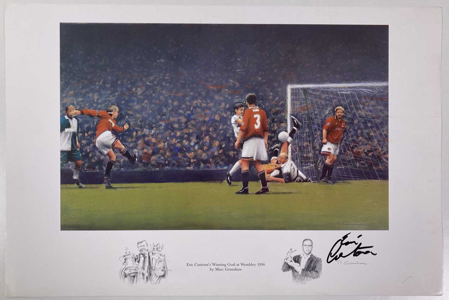 Lot 42 - MANCHESTER UNITED - ERIC CANTONA - SIGNED ART PRINT.