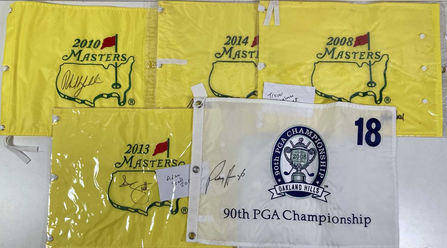 Lot 75 - GOLF MEMORABILIA - FLAGS SIGNED BY CHAMPIONSHIP WINNERS.