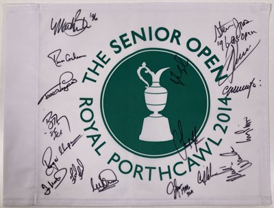 Lot 79 - GOLF MEMORABILIA - MULTI SIGNED 2014 SENIOR OPEN FLAG.