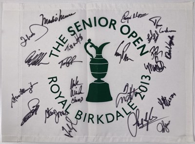 Lot 80 - GOLF MEMORABILIA - 2013 MULTI SIGNED SENIOR OPEN PIN FLAG.