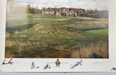 Lot 85 - GOLF MEMORABILIA - MULTI SIGNED GRAEME BAXTER PRINT INC ERNIE ELS.