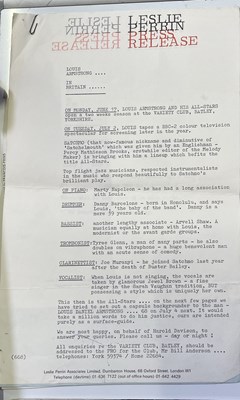 Lot 94 - 1960s JAZZ-RELATED PROGRAMMES AND PRESS RELEASES.