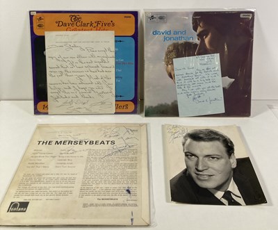 Lot 230 - SIGNED ITEMS ( THE MERSEYBEATS, THE DAVE CLARKE FIVE).