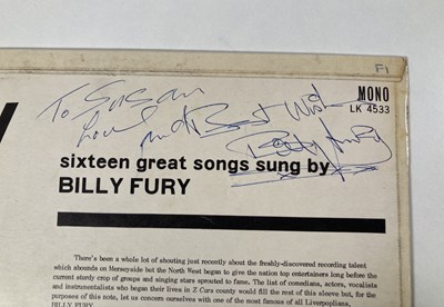 Lot 232 - A SIGNED BILLY FURY 'BILLY' LP.