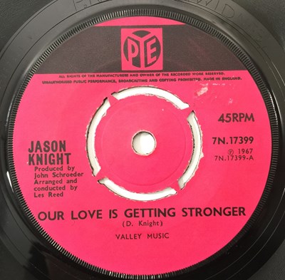 Lot 60 - JASON KNIGHT - OUR LOVE IS GETTING STRONGER/ STANDING IN MY SHOES 7" (UK SOUL - PYE 7N.17399)