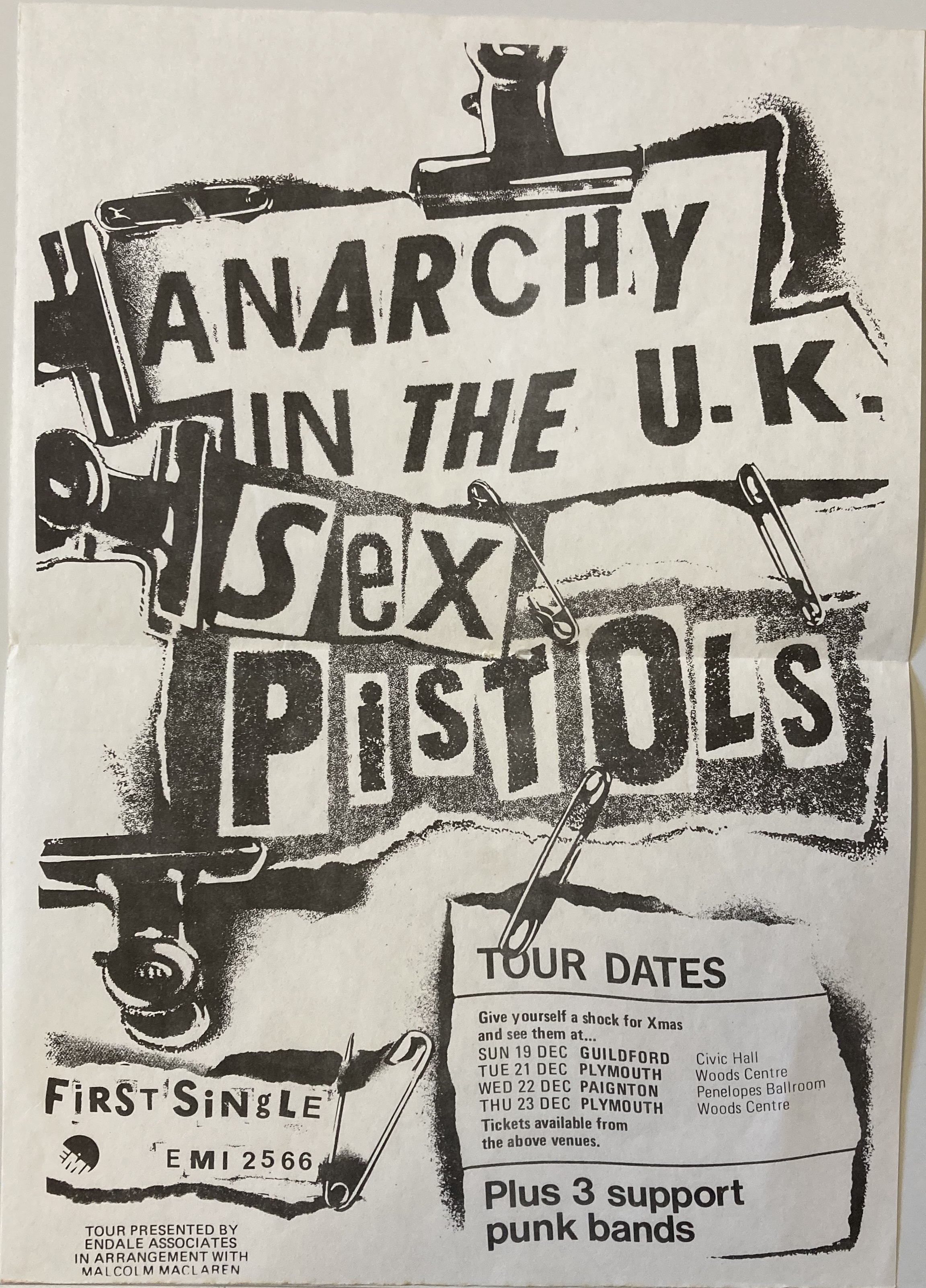 Lot 267 - SEX PISTOLS ORIGINAL ANARCHY TOUR FLYER