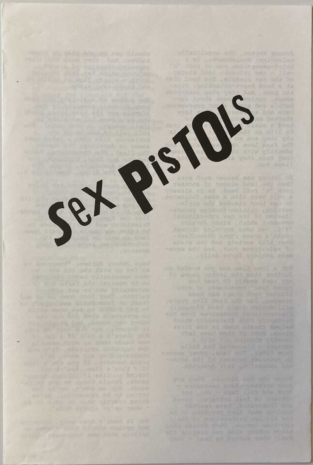 Lot 268 - SEX PISTOLS CAROLINE COON PRESS STATEMENT