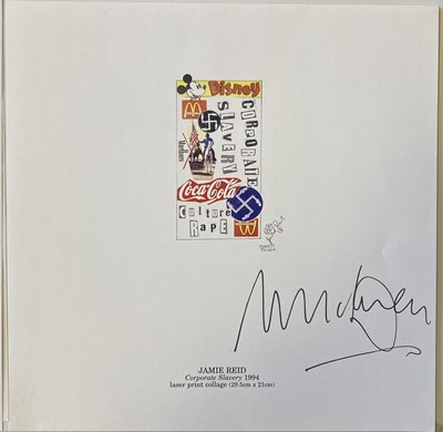 Lot 356 - MALCOLM MCLAREN SIGNED JAMIE REID ARTWORK