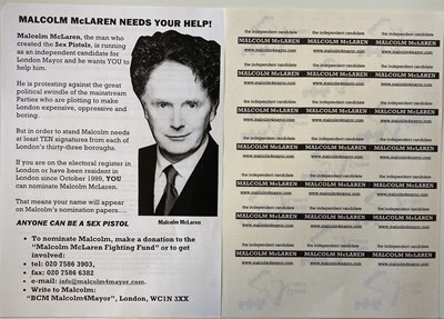 Lot 356 - MALCOLM MCLAREN SIGNED JAMIE REID ARTWORK