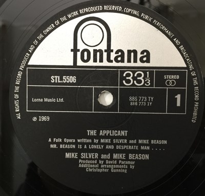 Lot 328 - MIKE SILVER AND MIKE BEASON - THE APPLICANT LP (UK FONTANA - STL 5506)