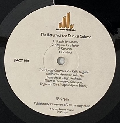 洋楽 The Return of the Durutti Column LP The Return Of The Durutti Column | The Durutti Column