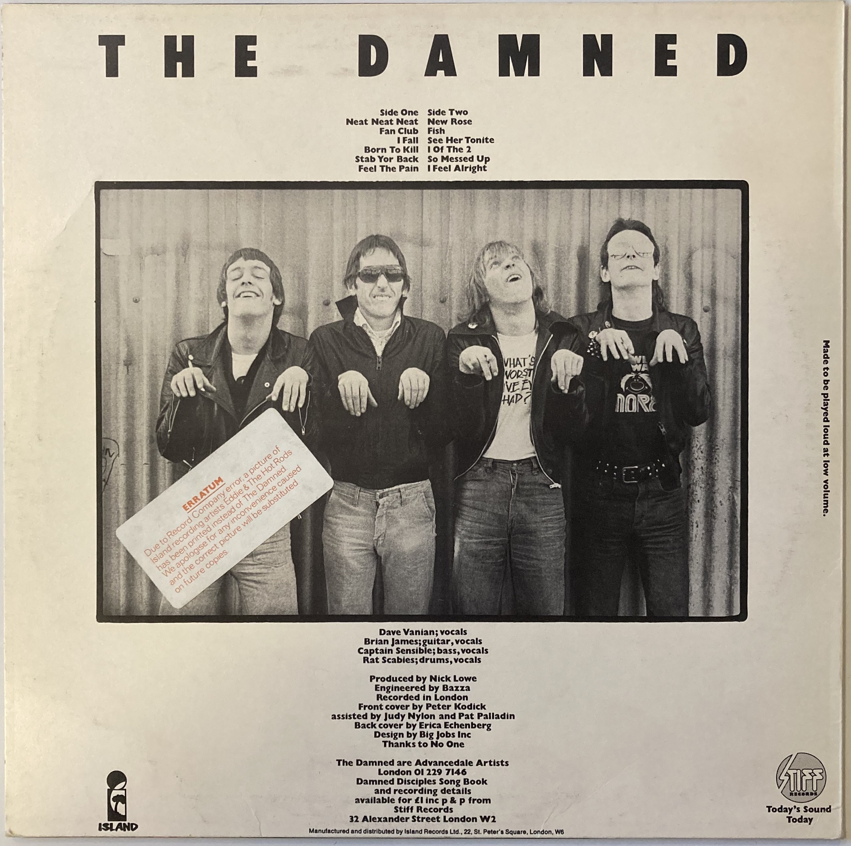 Lot 303 - THE DAMNED - DAMNED DAMNED DAMNED SIGNED