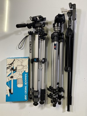 Lot 205 - CAMERA EQUIPMENT - TRIPODS INC MANFROTTO / BILORA / SLIK.