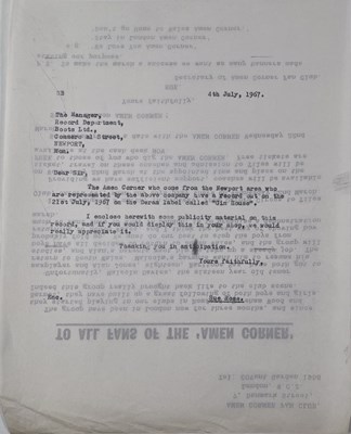 Lot 51 - THE AMEN CORNER - CORRESPONDENCE C 1960S.