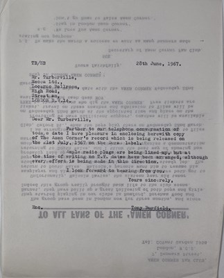 Lot 51 - THE AMEN CORNER - CORRESPONDENCE C 1960S.
