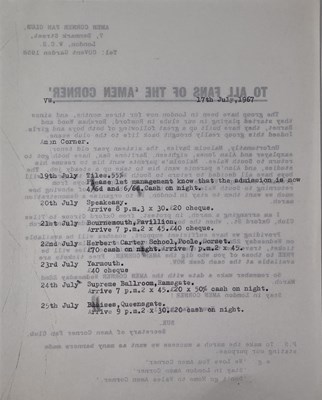 Lot 51 - THE AMEN CORNER - CORRESPONDENCE C 1960S.