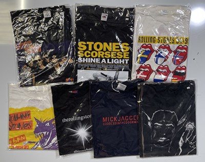 Lot 335 - SEVEN ROLLING STONES & RELATED TOUR T-SHIRTS, CIRCA 1990S.