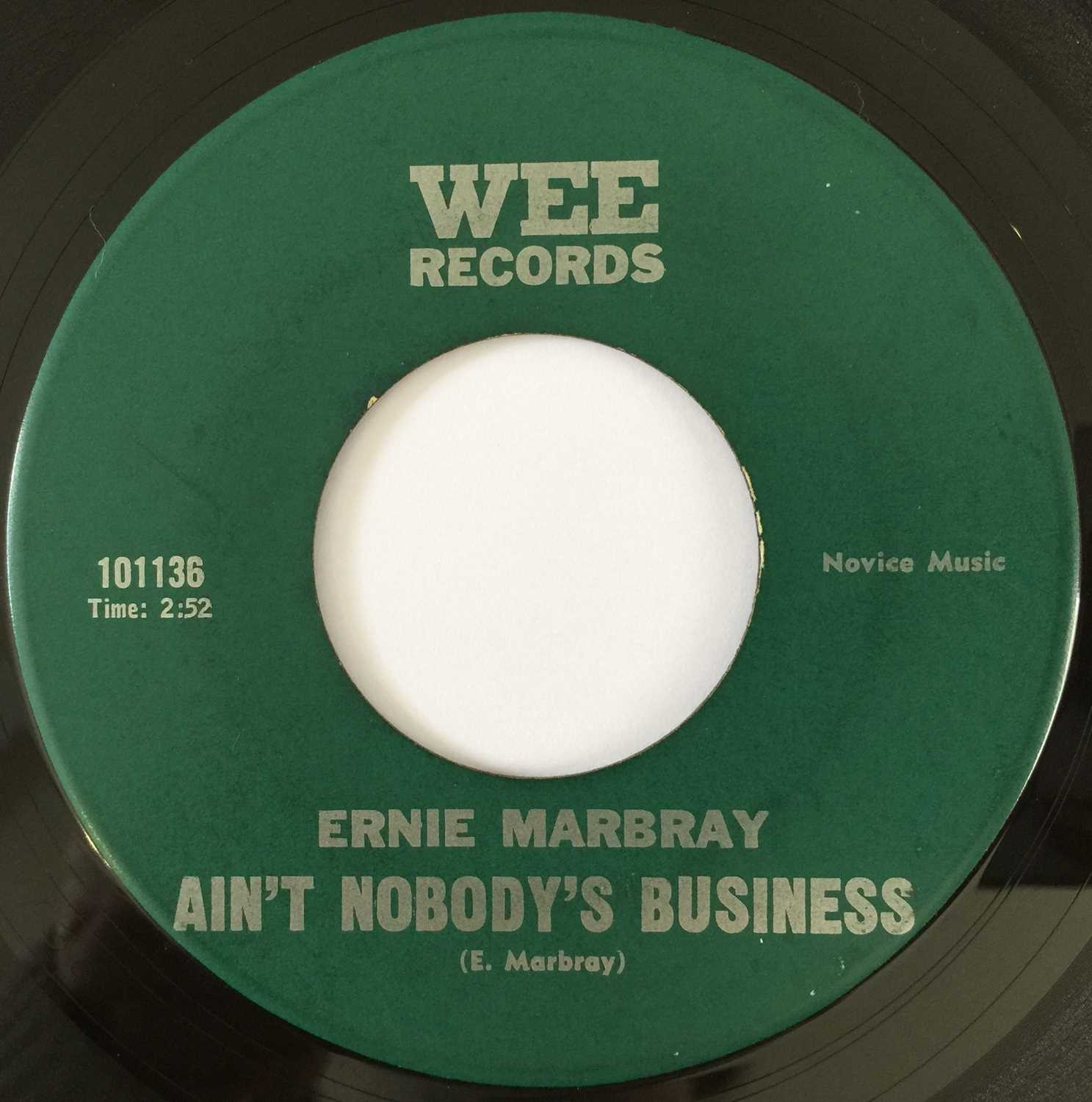 Lot 16 - ERNIE MARBRAY - AIN'T NOBODY'S BUSINESS/ THE STAKES ARE TOO HIGH 7" (US SOUL - WEE RECORDS 101136)