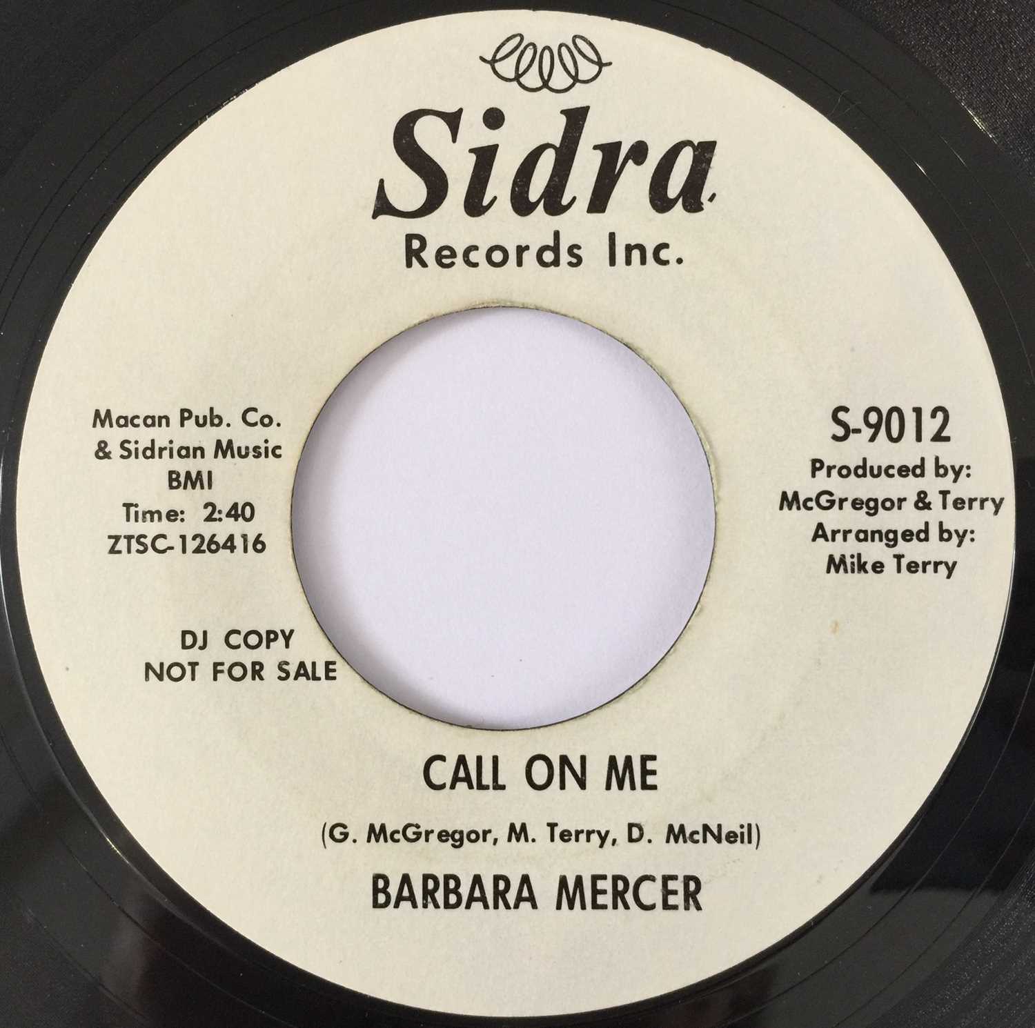 Lot 20 - BARBARA MERCER - CALL ON ME/ SO REAL 7" (US PROMO - SIDRA RECORS S-9012)