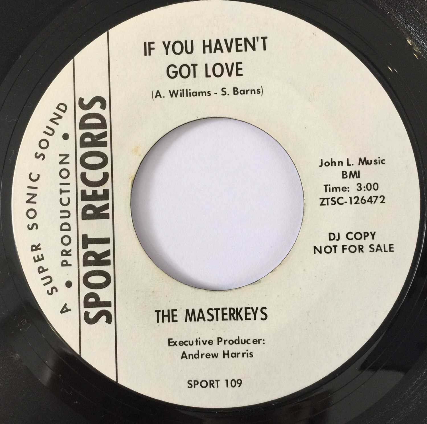 Lot 21 - THE MASTERKEYS - IF YOU HAVEN'T GOT LOVE/ WEAK AND BROKEN HEARTED 7" (US PROMO - SPORT RECORDS 109)
