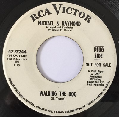 Lot 25 - MICHAEL & RAYMOND - MAN WITHOUT A WOMAN/ WALKING THE DOG 7" (US PROMO - RCA VICTOR 47-9244)