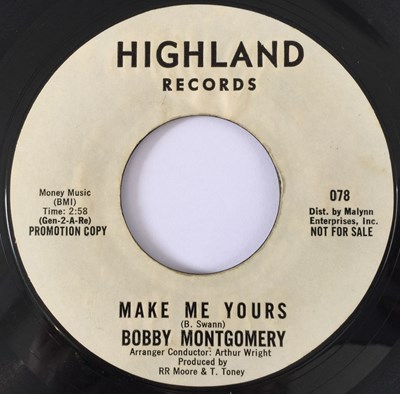 Lot 29 - BOBBY MONTGOMERY - MAKE ME YOURS/ SEEK AND YOU SHALL FIND 7" (US PROMO - HIGHLAND RECORDS 078)