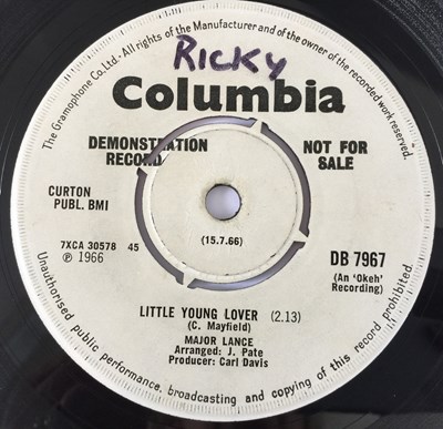 Lot 31 - MAJOR LANCE - INVESTIGATE/ LITTLE YOUNG LOVER 7" (UK PROMO - SIGNED - COLUMBIA DB 7967)