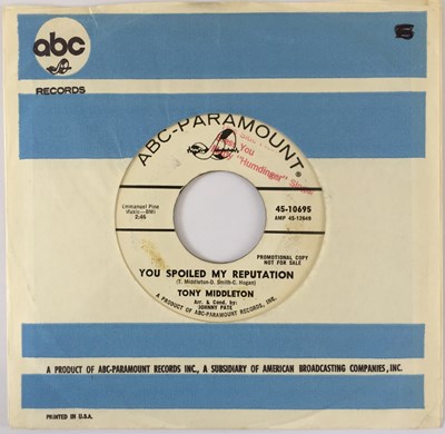 Lot 33 - TONY MIDDLETON - YOU SPOILED MY REPUTATION/ IF I COULD WRITE A SONG 7" (US PROMO - ABC-PARAMOUNT 45-10695)