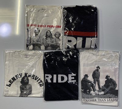 Lot 339 - FIVE ASSORTED TOUR T-SHIRTS C1980S - RED HOT CHILLI PEPPERS/RIDE/RUN DMC/LENNY KRAVITZ.