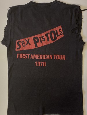 Lot 276 - SEX PISTOLS USA 1978 TOUR T-SHIRT - WORN ON SCREEN IN GREAT ROCK & ROLL...
