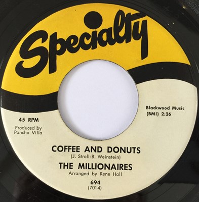 Lot 36 - THE MILLIONAIRES - AND THE RAINS CAME/ COFFEE AND DONUTS 7" (US SOUL - SPECIALTY 694)