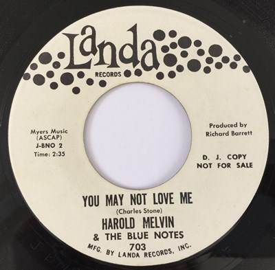 Lot 41 - HAROLD MELVIN & THE BLUE NOTES - GET OUT/ YOU MAY NOT LOVE ME 7" (US PROMO - LANDA RECORDS 703)