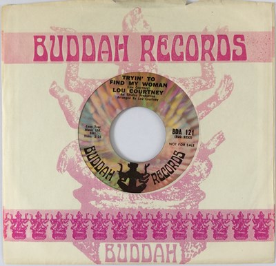 Lot 49 - LOU COURTNEY - TRYIN' TO FIND MY WOMAN/ LET ME TURN YOU ON 7" (US PROMO - BUDDAH RECORDS BDA 121)