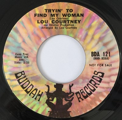 Lot 49 - LOU COURTNEY - TRYIN' TO FIND MY WOMAN/ LET ME TURN YOU ON 7" (US PROMO - BUDDAH RECORDS BDA 121)