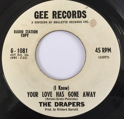 Lot 157 - THE DRAPERS - YOUR LOVE HAS GONE AWAY 7" (PROMO - GEE RECORDS - G-1081)