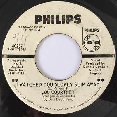 Lot 50 - LOU COURTNEY - I WATCHED YOU SLOWLY SLIP AWAY/ I'LL CRY IF I WANT TO 7" (US PROMO - PHILIPS 40287)