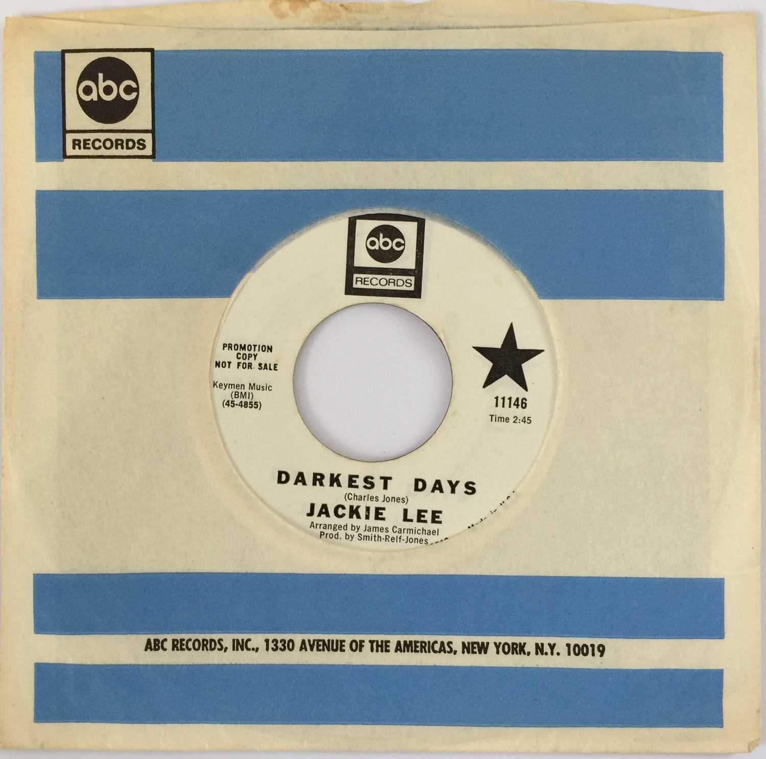 Lot 164 - JACKIE LEE - DARKEST DAYS (ABC RECORDS -