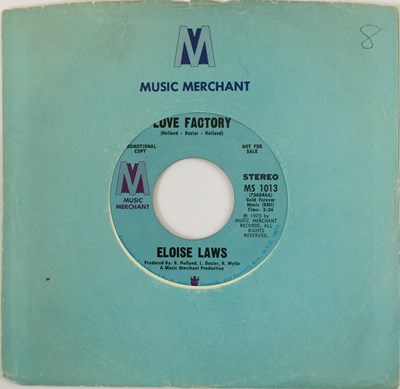 Lot 165 - ELOISE LAWS - LOVE FACTORY 7" (PROMO - MUSIC MERCHANT MS 1013)