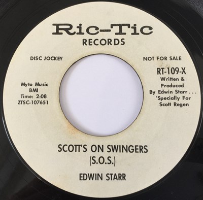 Lot 64 - EDWIN STARR - SCOTT'S ON SWINGERS 7" (US PROMO - RIC-TIC RECORDS RT-109-X)