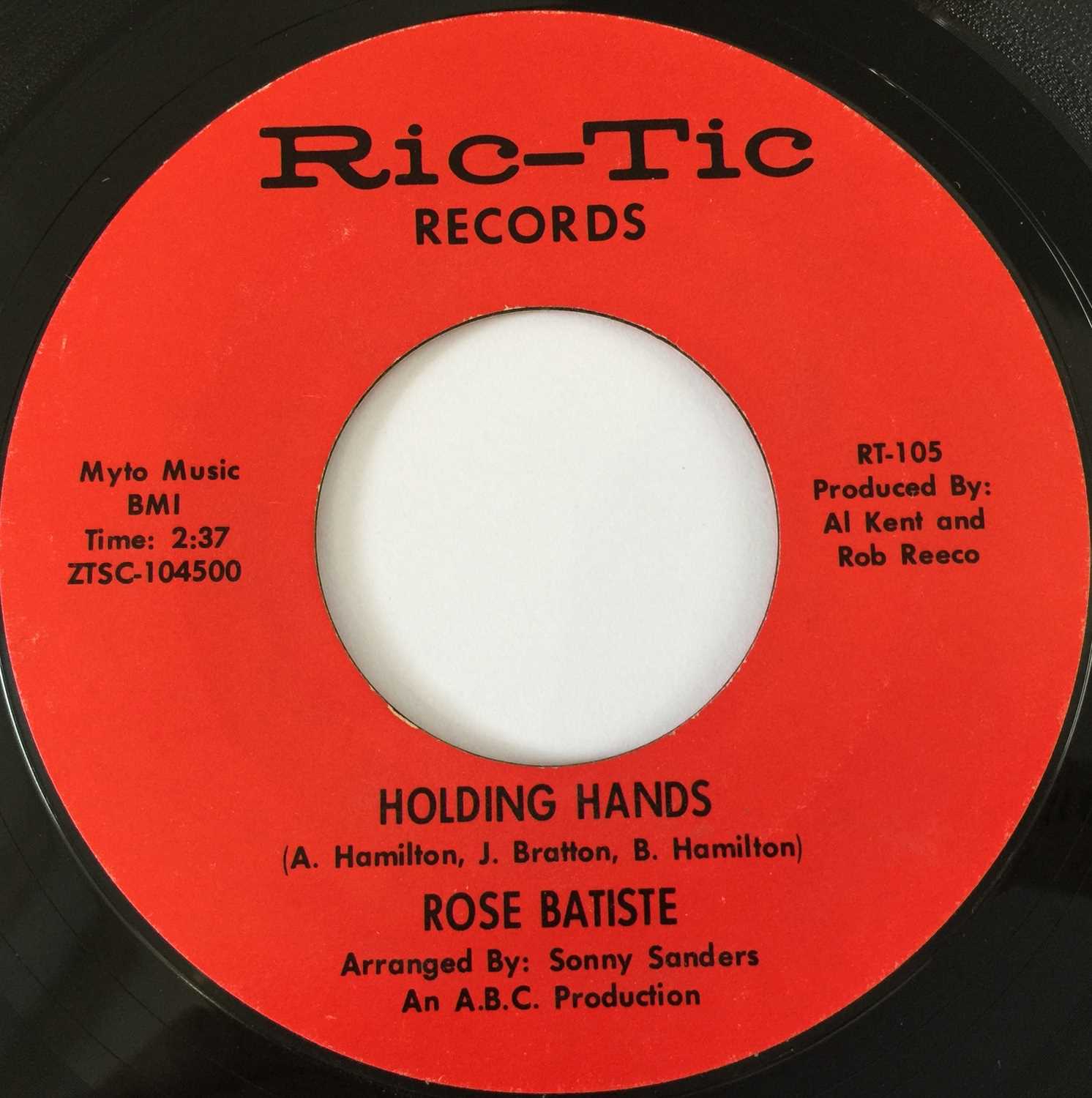 Lot 65 - ROSE BATISTE - HOLDING HANDS/ THAT'S WHAT HE TOLD ME 7" (US STYRENE - RIC-TIC RECORDS RT-105)